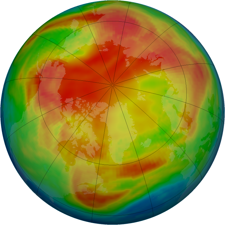 Arctic ozone map for 10 February 1985